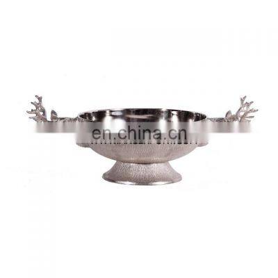 round metal shiny deer handle ice bucket