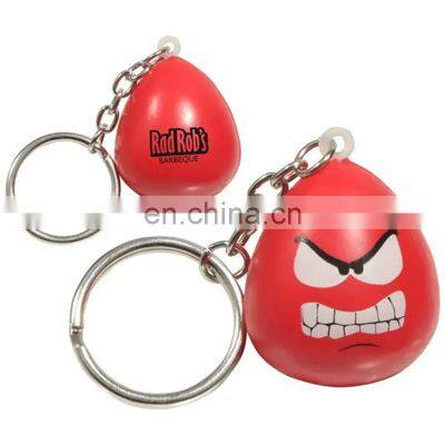 Wholesale maniac shape anti stress reliver PU foam ball key chain