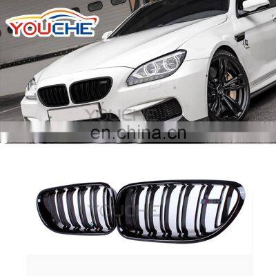 ABS plastic gloss black  dual slat front grille for BMW 6 series F06 F12 F13  M6 style grille