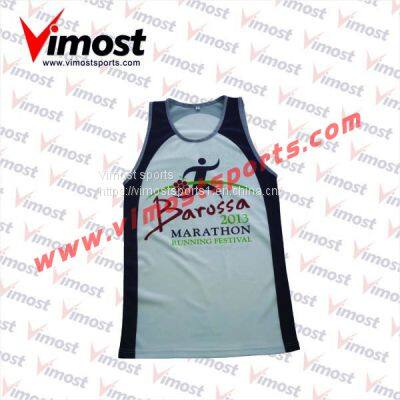 New Style White and Black Customized Sublimation Singlet of High Quality