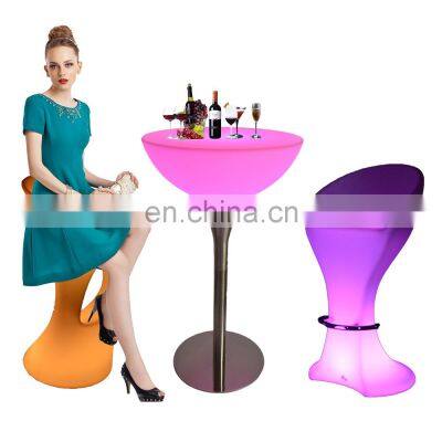 hookah lounge sofa furniture /Led Outdoor Rechargeable Modern Waterproof Commercial Bar Furniture Led Cocktail Table and Chair