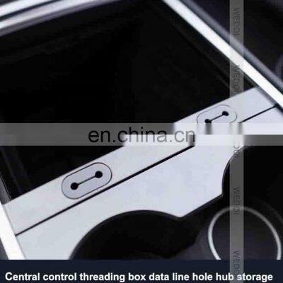 New For 2021 Tesla Model 3 Y Central Control Storage Data Line Simple Hot Sales Interior Decoration Accessories photo-5