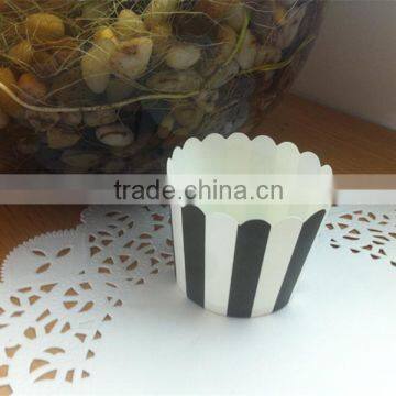 Colourful Stripe Paper Baking Cups Muffin Cases Cupcake Liners Greaseproof Black photo-2