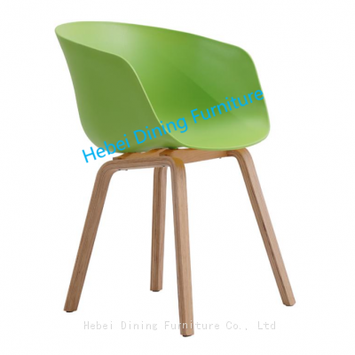 Dining Furniture Living Room Furniture Beautiful Outdoor PP Cafe Chair Backrest Armrest Plastic/Velvet Chairs photo-3