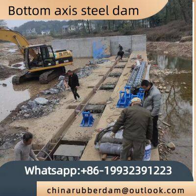 Large span hydraulic steel dam reservoir hinge dam landscape arc-shaped hydraulic engineering steel plate gate