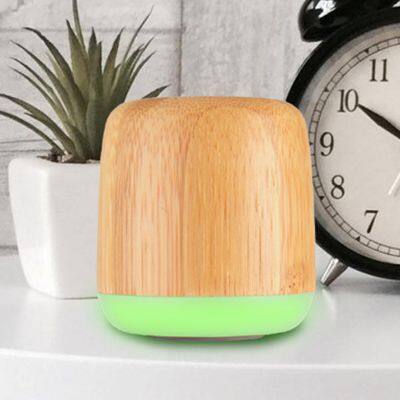 Hot Selling Wooden Small Bluetooth Speaker Wireless Bocinas Bluetooth Sans Fil Mini Bluetooth Speaker Portable With Led Light