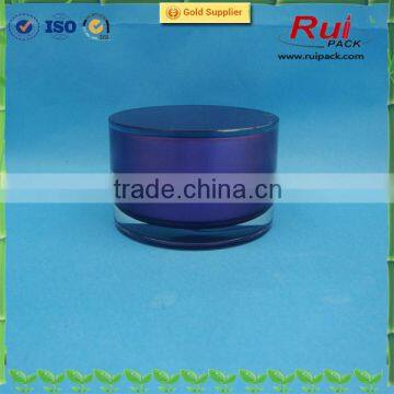 purple cylinder shape acrylic plastic jar with plastic cap