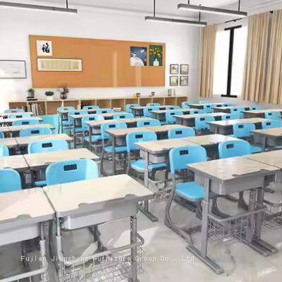 School Furniture Price Suppliers Single School Desk and Chair With Height Adjustable With MDF Top for Student Used photo-3