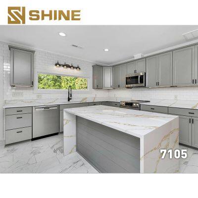 Artificial Quartz Slabs Calacatta Quartz Stone Slab Polished Solid Surface Quartz Slabs photo-2