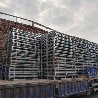 Maßgeschneiderte Holzoberflächen-Stahlpalette mit Gabelstaplerzugangsschlitzen photo-4