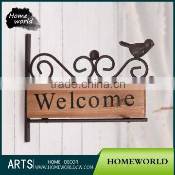 Artificial Vintage Home Decorative Welcome Hanging Wood Sign