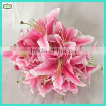 24cm 14 heads hot sale silk lily flower