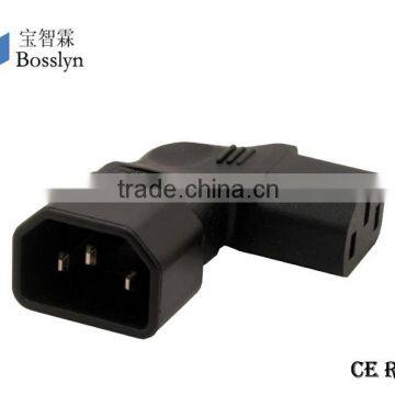 Professional Right Angled IEC Adapter Down Angled IEC 320 C14 Plug to C13 Socket
