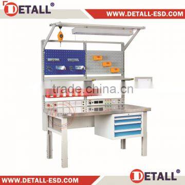 Garage steel workbench with heavy duty support