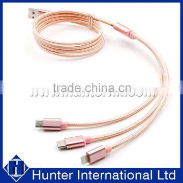 New Arrival 3 in 1 Braid Type-C Data Cable