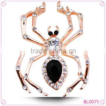 Fashionable rhinestone spider brooch for clothing latest fashion brooch wholesale