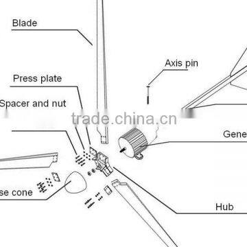 1kw Horizontal Wind Turbine Permanent Magnet Generator/electric Generating Windmills for Sale photo-6