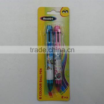 6 color ballpoint cartoon pattern ball pen