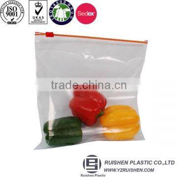 Clear PVC Zipper Packing Bag For Vegetables