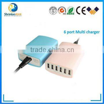 Multi USB 6 Port Desktop Charger for Phone Tablets