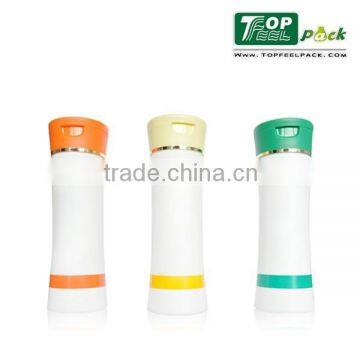 2015 Popular 100ml Plastic PE Cosmetic Bottle with Flip Cap for Skin Care