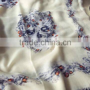 Fashion Personalized Skull Printing Women Cotton Scarves and Shawls photo-5