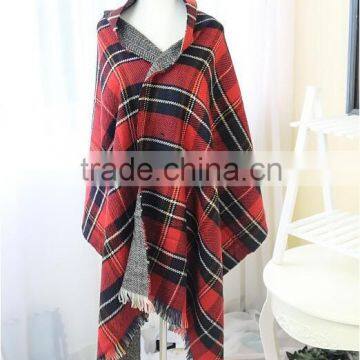Wholesale Winter Fashion Wool Plaid Checked Ladies Pashmina Scarf photo-6