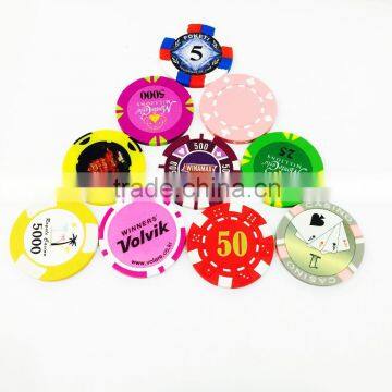 2016 hot sale colorful plastic custom cheap poker chips