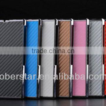 New 100% Real Hard Carbon Fiber Electroplate Stick A Skin Case Cover For Sony Z1 L39H