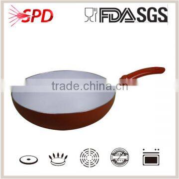 aluminum ceramic chinese wok with induction bottom