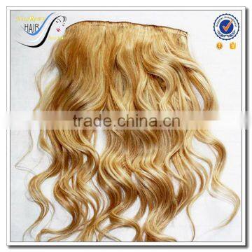 Wholesale Brazilian Virgin Human Hair Natural Wave Curly Blonde Clip in Hair Exxtensions photo-2