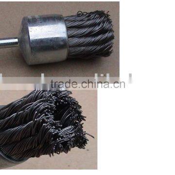 End brushes-twisted wire with shank