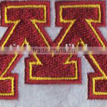 Different style M letter design custom 100% embroidery badge personalized patches for clothes