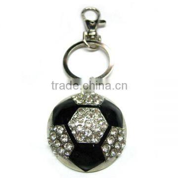 Wholesale Soccer Ball Charm Rhinestone Keychain