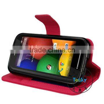 CUTE STAND CASE COVER FOR MOTOROLA MOTO E,PU LEATHER COVER SKIN FOR MOTO E