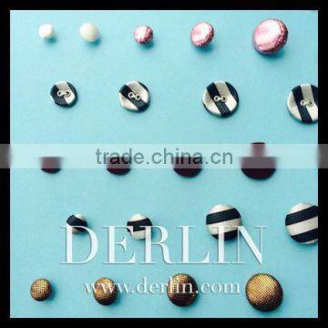 Decorative Pattern Garments Shank Plastic Cloth Fabric covered button