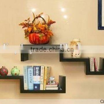 fashional wooden wall mounted book shelf holder