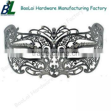 Fashion black plated metal Masquerade ball mask