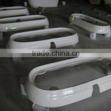 Long Roll Top Double Slipper Bath With Plinth BLACK photo-6