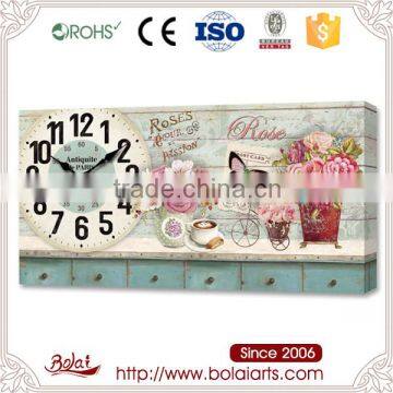 High grade light green drawers and blossom flowers clock for old people