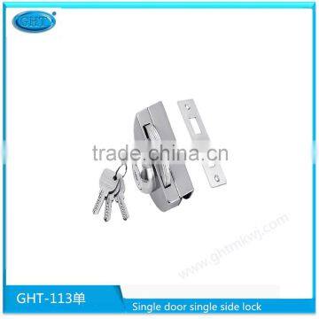 High quality stainless steel frameless glass door lock for glass door with copper key glass door lock