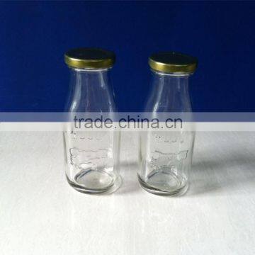 10oz glass bottle for milk drinking with screw top