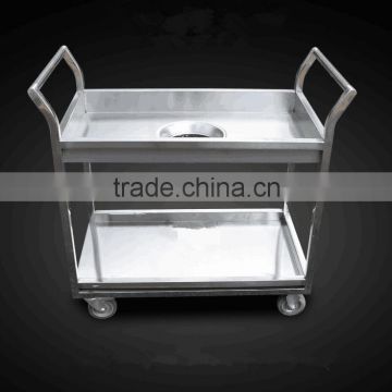 Mobile dining cart medical stainless steel bowl car collection tableware collection vehicle