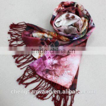 100% Silk Digital Inkjet Double Scarf Custom Silk Scarf