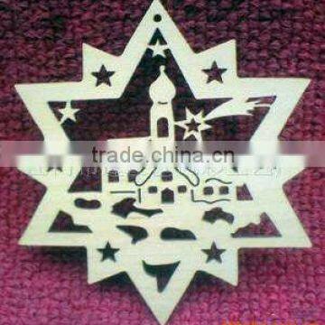 Wooden Christmas Decoration(wooden crafts/wood gift/wood art in laser-cutting & engraving)