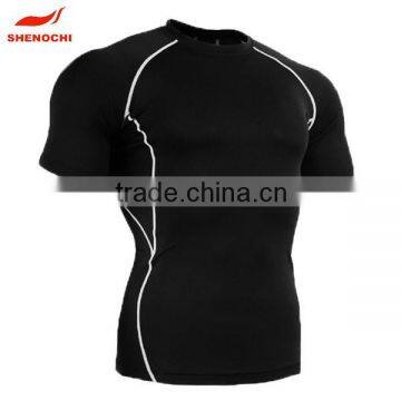 High Quality Outdoor Sports Mens Short Sleeve Compression Shirt