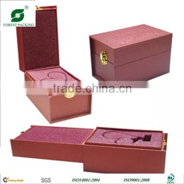 PINK SQUARE GIFT PAPER BOX WITH SILVERY PRINTING FOR PERFUME PACKAGING