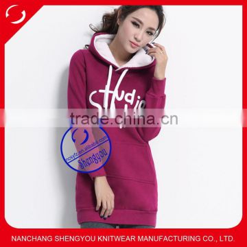 CVC fleece women wholesale tall sweatshirts hoodies