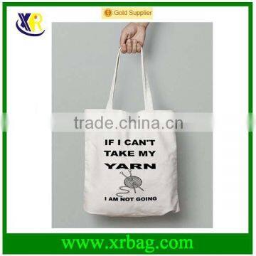 Custom promotion white cotton tote bag with logo