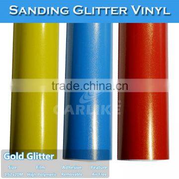 Factory Price Yellow Colored Glitter Sanding Vinyl Car Wrap Sticker photo-3